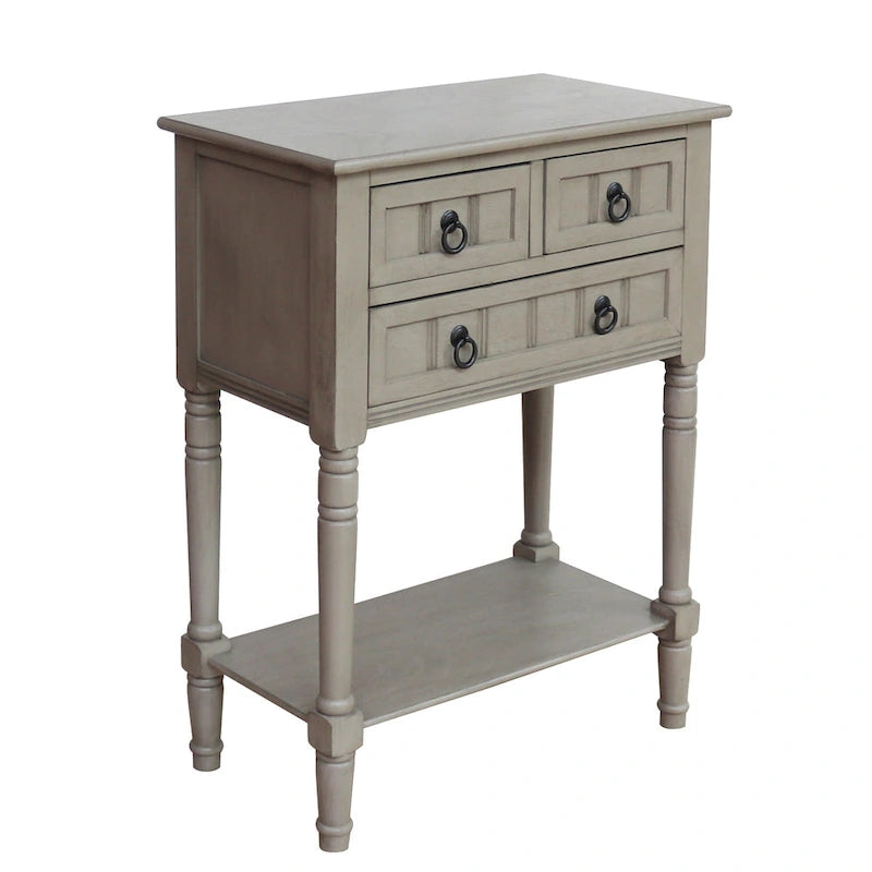 Console Table with 3 Drawers, Sofa Side Table with Bottom Open Storage Shelf, Heavy-Duty Entryway Table for Hallway/Living Room
