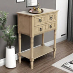 Console Table with 3 Drawers, Sofa Side Table with Bottom Open Storage Shelf, Heavy-Duty Entryway Table for Hallway/Living Room