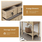 Console Table with 3 Drawers, Sofa Side Table with Bottom Open Storage Shelf, Heavy-Duty Entryway Table for Hallway/Living Room