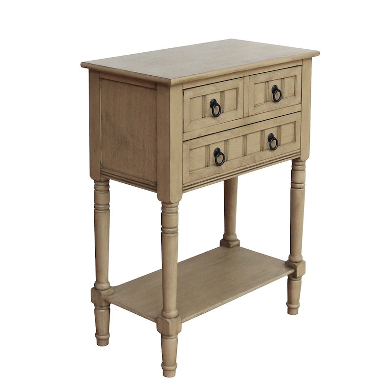 Console Table with 3 Drawers, Sofa Side Table with Bottom Open Storage Shelf, Heavy-Duty Entryway Table for Hallway/Living Room