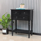 Console Table with 3 Drawers, Sofa Side Table with Bottom Open Storage Shelf, Heavy-Duty Entryway Table for Hallway/Living Room