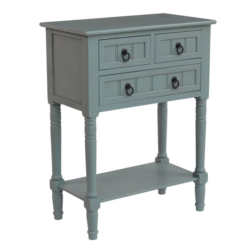 Console Table with 3 Drawers, Sofa Side Table with Bottom Open Storage Shelf, Heavy-Duty Entryway Table for Hallway/Living Room