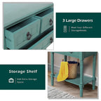 Console Table with 3 Drawers, Sofa Side Table with Bottom Open Storage Shelf, Heavy-Duty Entryway Table for Hallway/Living Room