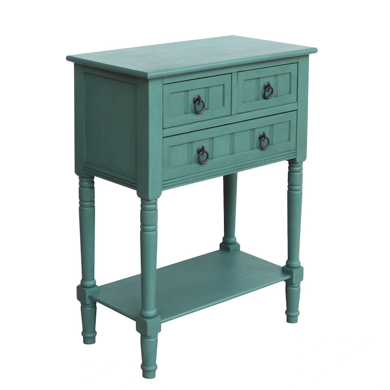 Console Table with 3 Drawers, Sofa Side Table with Bottom Open Storage Shelf, Heavy-Duty Entryway Table for Hallway/Living Room