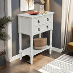 Console Table with 3 Drawers, Sofa Side Table with Bottom Open Storage Shelf, Heavy-Duty Entryway Table for Hallway/Living Room