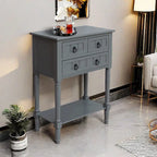 Console Table with 3 Drawers, Sofa Side Table with Bottom Open Storage Shelf, Heavy-Duty Entryway Table for Hallway/Living Room