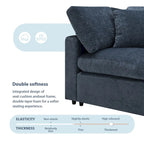 U-Shaped Modular Chenille Sectional Sleeper Sofa with Ottoman