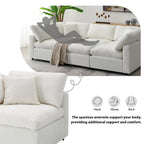 U-Shaped Modular Chenille Sectional Sleeper Sofa with Ottoman