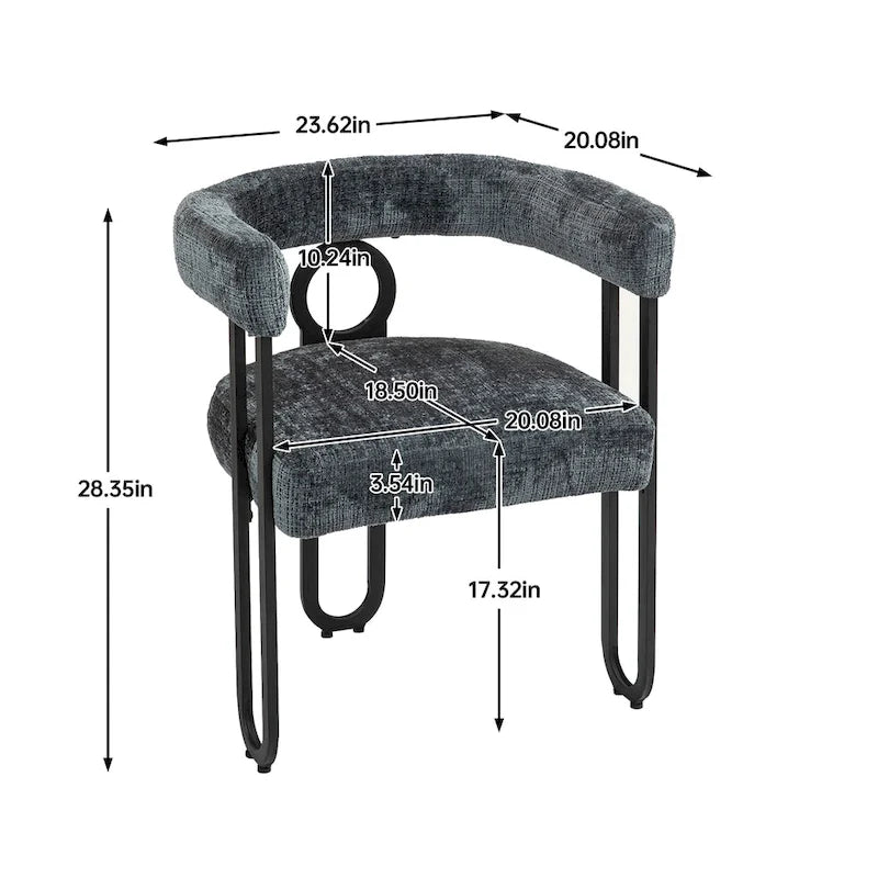 Modern Chenille Fabric Upholstered Acccent Dining Chairs for Living Room (set of 2)