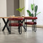 Modern Chenille Fabric Upholstered Acccent Dining Chairs for Living Room (set of 2)
