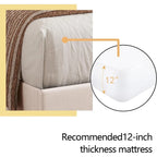 alazyhome Upholstered Platform Bed Frame with Button Tufting Headboard