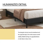 alazyhome Upholstered Platform Bed Frame with Button Tufting Headboard
