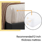 alazyhome Upholstered Platform Bed Frame with Button Tufting Headboard