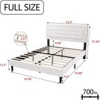 alazyhome Upholstered Platform Bed Frame with Button Tufting Headboard