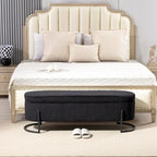 Woven storage Bench with safety hinges, End Bench for Living Room & Bedroom
