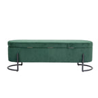 Woven storage Bench with safety hinges, End Bench for Living Room & Bedroom