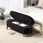 Woven storage Bench with safety hinges, End Bench for Living Room & Bedroom