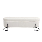 Woven storage Bench with safety hinges, End Bench for Living Room & Bedroom