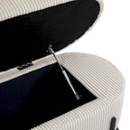 Woven storage Bench with safety hinges, End Bench for Living Room & Bedroom
