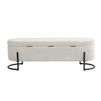 Woven storage Bench with safety hinges, End Bench for Living Room & Bedroom