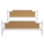 Merax Traditional Style Platform Bed with Rattan Headboard and Footboard