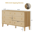 55-inch Dresser for Bedroom Chest of Drawers with Solid Wood Legs